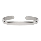 Giorgio Armani Silver Enamel Stripe Cuff Bracelet