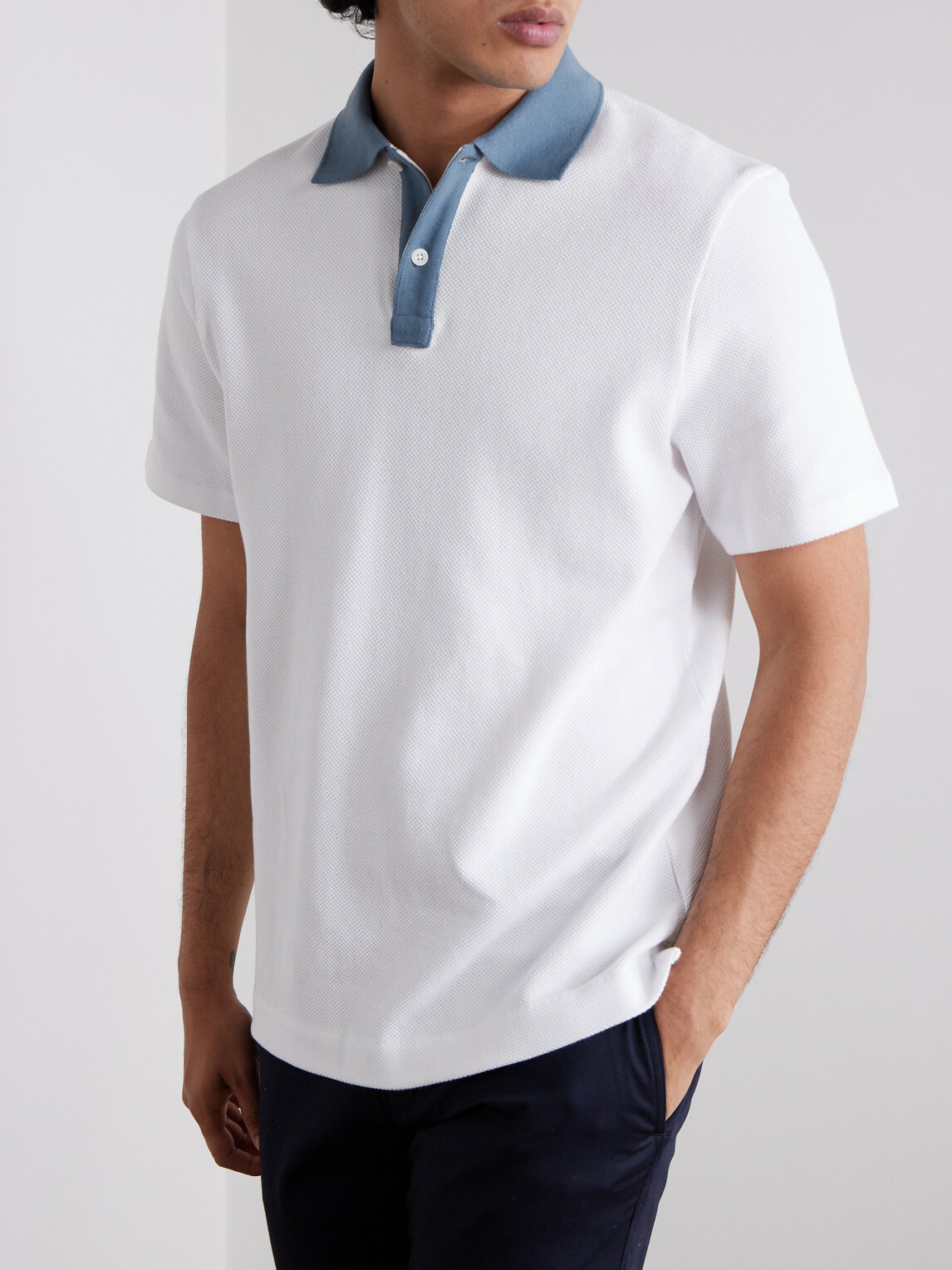 Mr P. - Clubhouse Cotton-Piqué Polo Shirt - White
