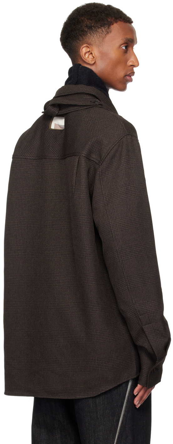 NULLUS Brown X Pocket Strap Shirt NULLUS