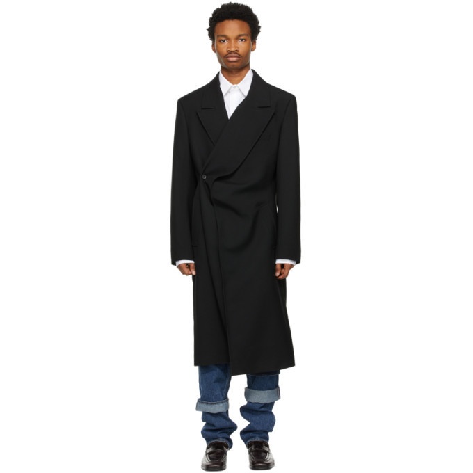 Photo: Y/Project Black Classic Twisted Lapel Coat