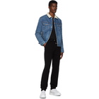 Balmain Blue Denim Shearling Jacket