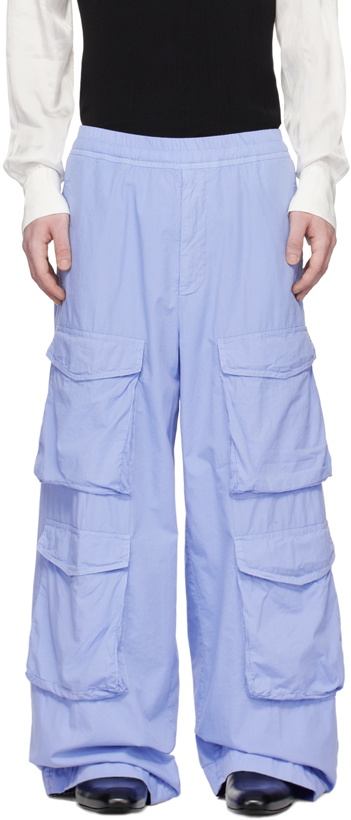 Photo: Dries Van Noten Blue Loose Fit Cargo Pants