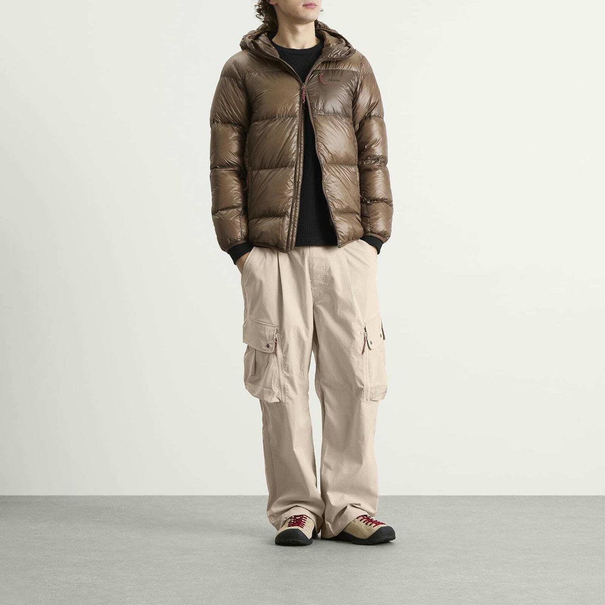NANGA Men's Hinoc Ripstop Field Cargo Trousers in Light Grey