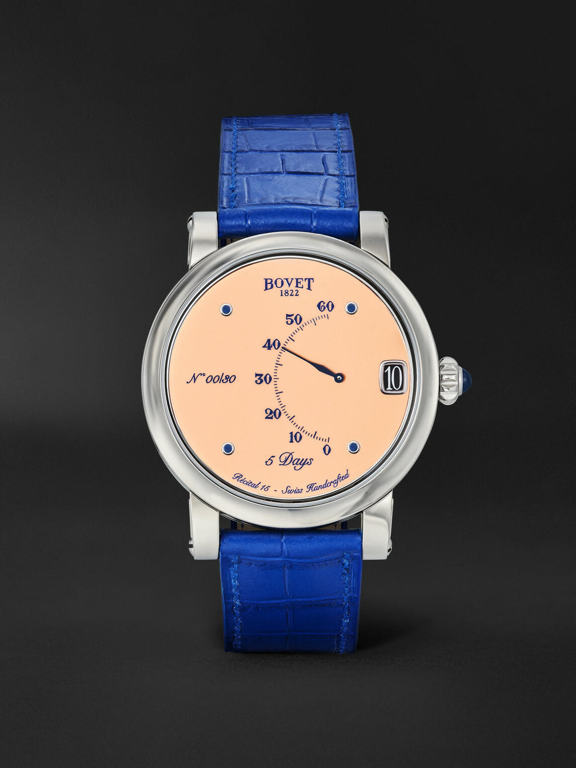 Bovet - Récital 15 Limited Edition Hand-Wound 42mm Titanium and Leather Watch, Ref. No. R150021