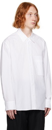 Solid Homme White Embroidered Shirt