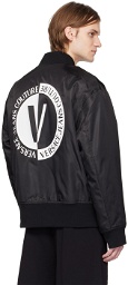Versace Jeans Couture Black Zip Bomber Jacket