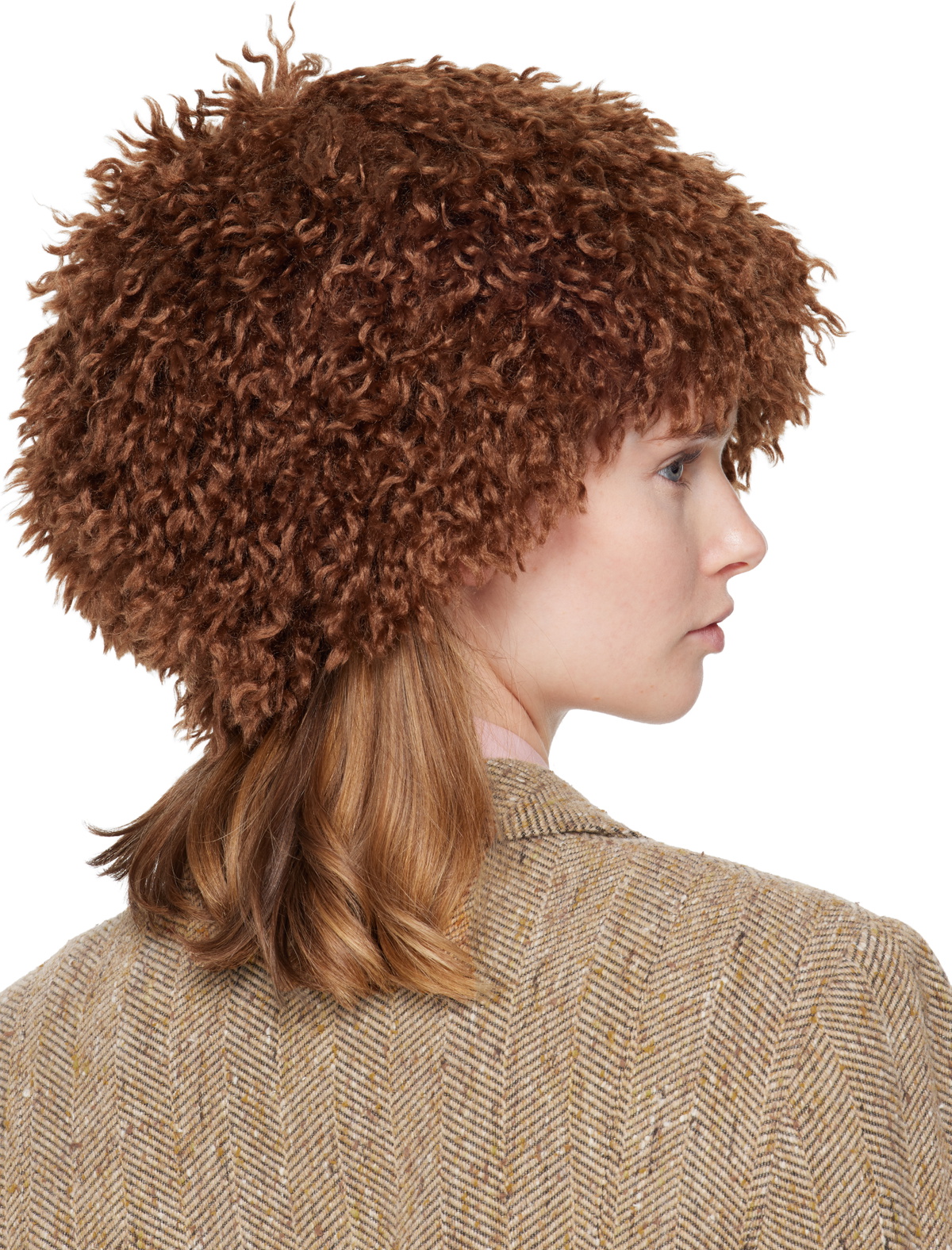 Anna Sui SSENSE Exclusive Brown Faux Fur Beanie