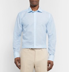 Canali - Light-Blue Cutaway-Collar Slub Cotton and Linen-Blend Shirt - Light blue