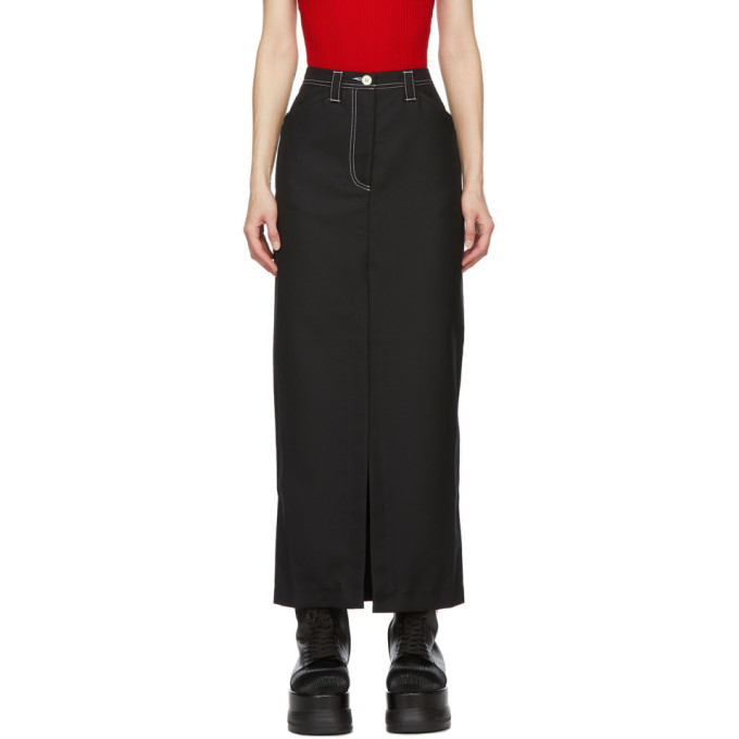 Sunnei Black Slit Long Skirt Sunnei