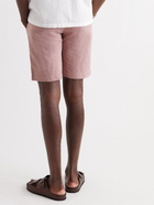 OFFICINE GÉNÉRALE - Julian Slim-Fit Garment-Dyed Cotton and Linen-Blend Shorts - Pink