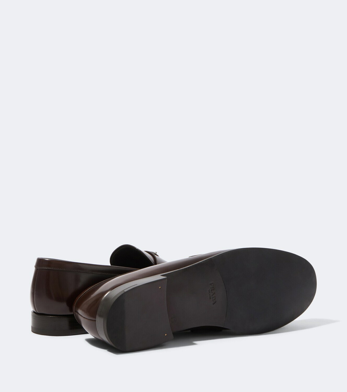 Prada Logo leather loafers