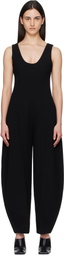 ALAÏA Black Round Crepe Wool Jumpsuit