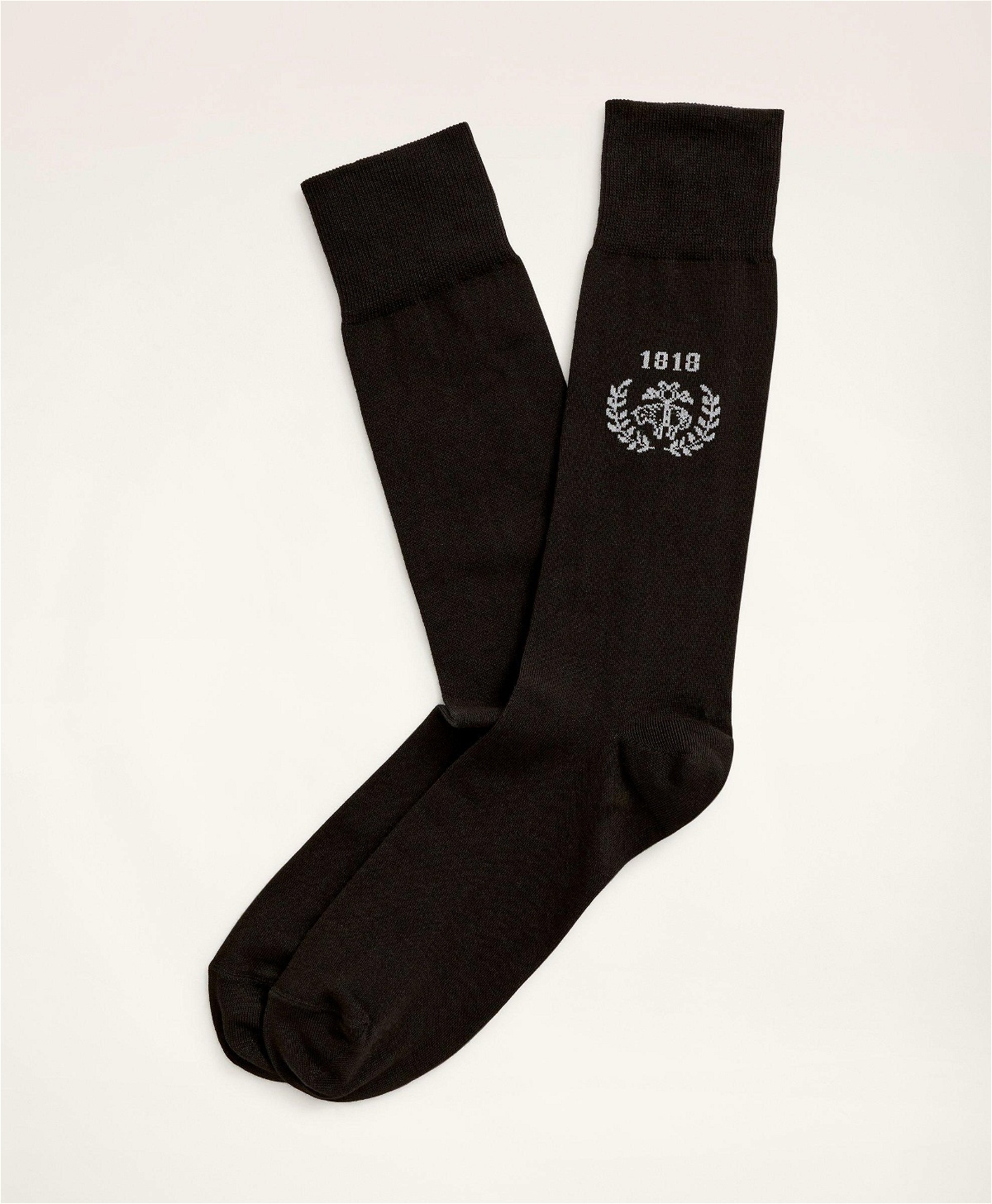 Brooks Brothers Men's Crest Crew Socks | Black