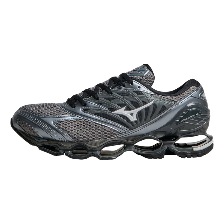 Photo: Mizuno Wave Prophecy LS Sneaker in Quiet Shade/Black/Harbor Mist