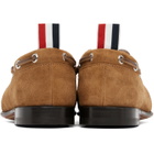 Thom Browne Tan Suede Flex Leather Sole Boat Shoes
