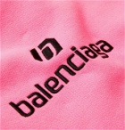 Balenciaga - Logo-Embroidered Fleece-Back Cotton-Jersey Hoodie - Pink