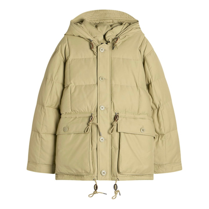 Photo: FrizmWORKS Men's Karakoram Down Parka Jacket 005 in Khaki Beige