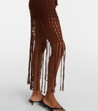 Anna Kosturova Crochet fringed cotton miniskirt