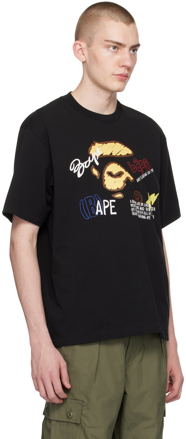 BAPE Black Relaxed-Fit T-Shirt A Bathing Ape