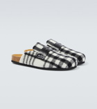 JW Anderson Checked leather-trimmed mules