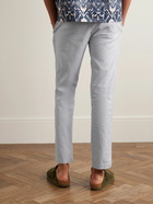 Frescobol Carioca - Oscar Straight-Leg Linen and Cotton-Blend Drawstring Trousers - Blue