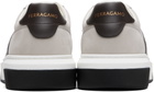 Ferragamo Gray & Off-White Low Cut Gancini Outline Sneakers