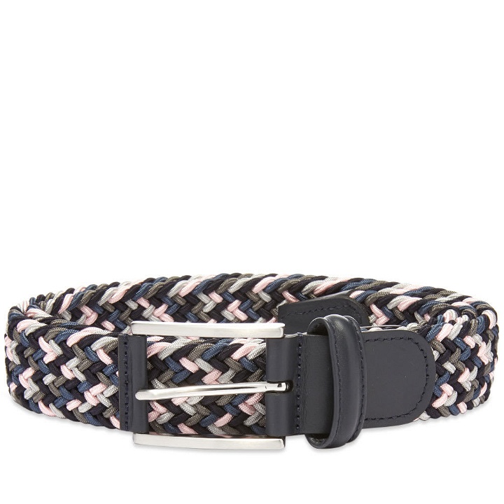 Photo: Anderson's Woven Textile Belt Black, Grey & Pink