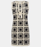 Frame Crochet Tassle cotton-blend minidress