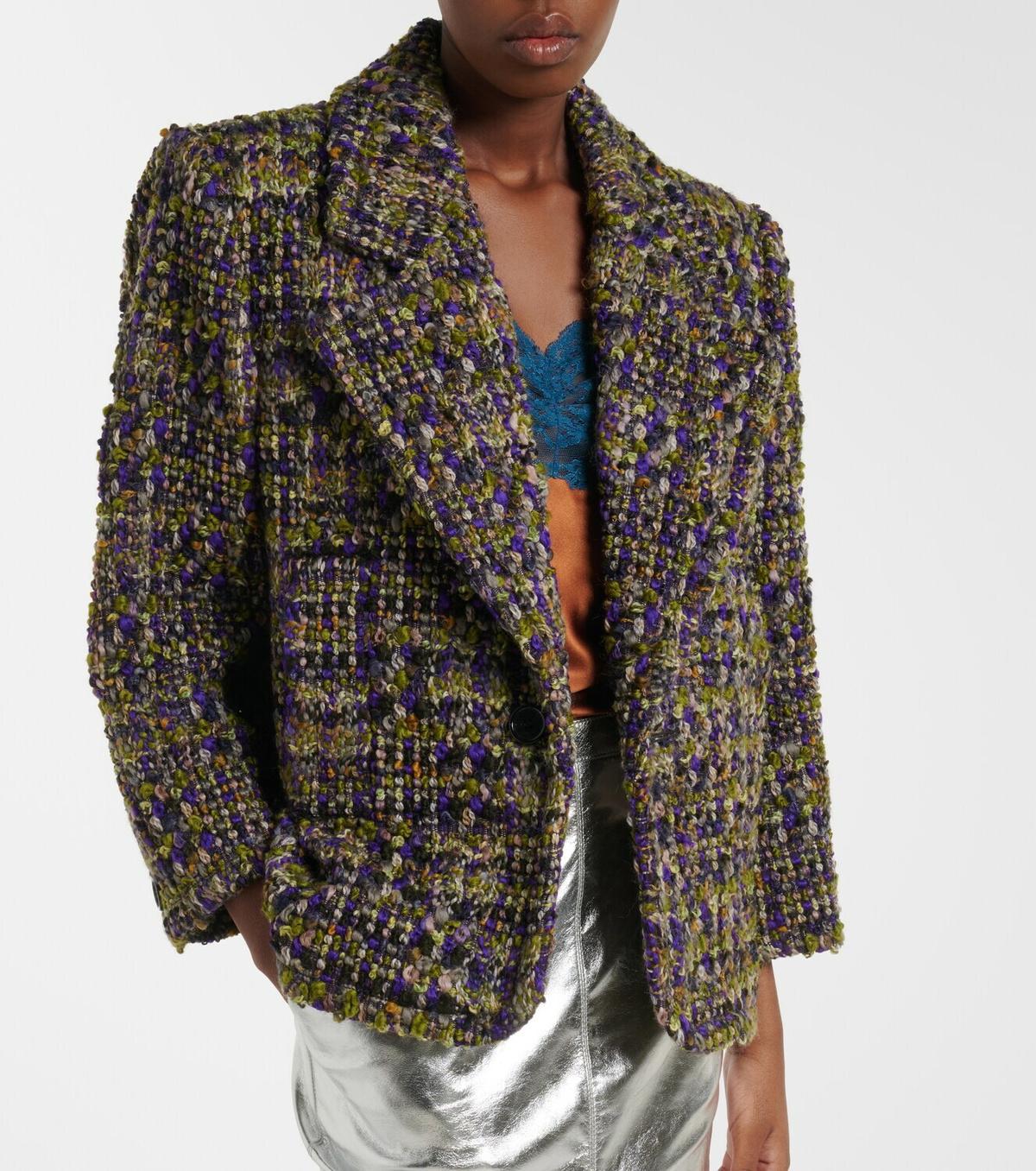 Saint Laurent Wool-blend tweed blazer