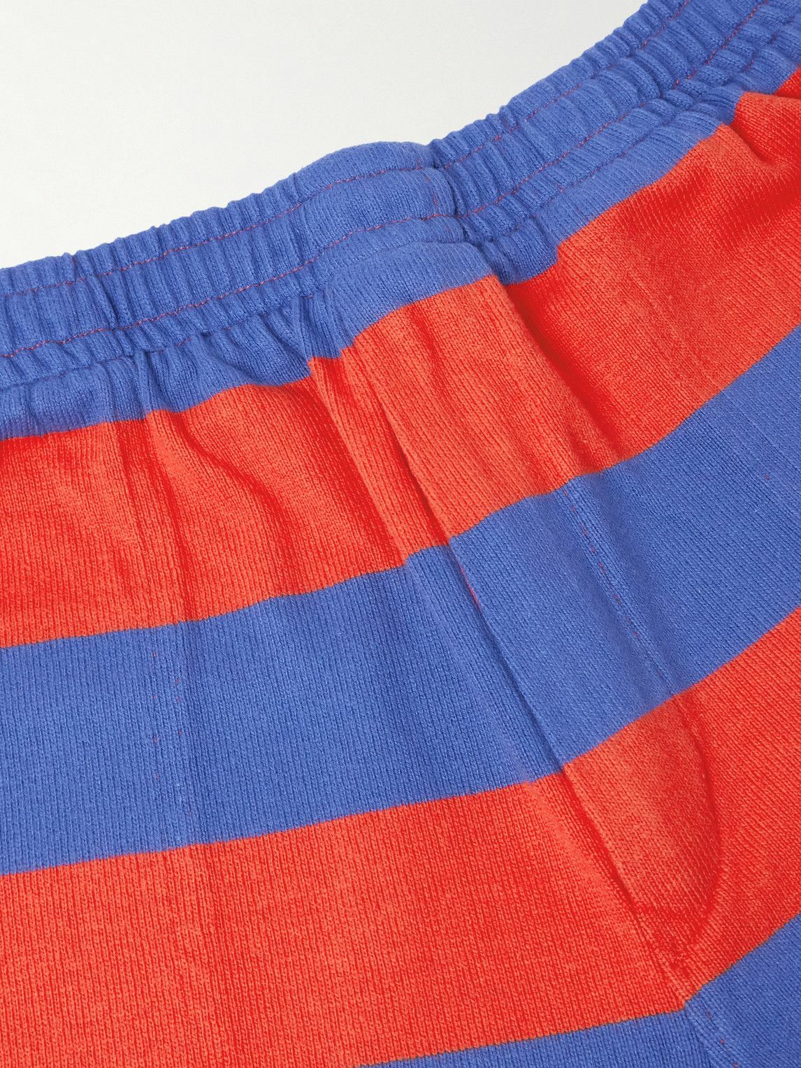 BODE - Clubhouse Wide-Leg Logo-Embroidered Striped Cotton-Jersey Shorts - Red
