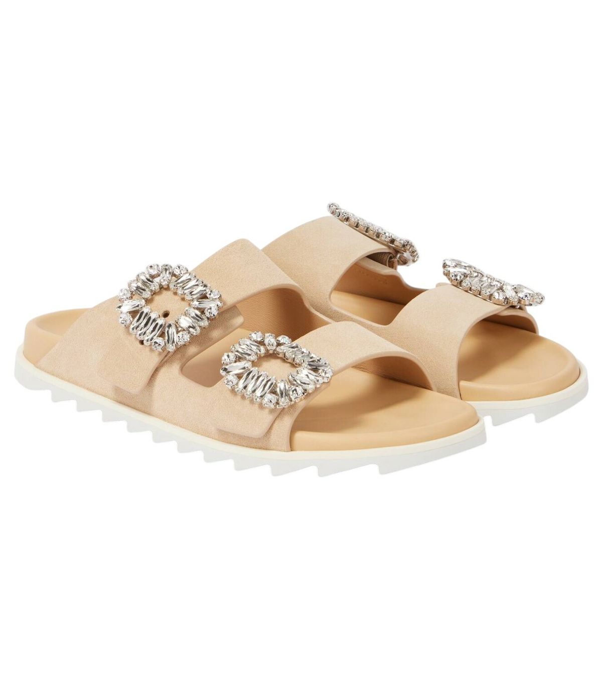 Roger Vivier Slidy Viv' shearling and suede slippers Roger