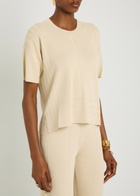 Joseph Crop Tee Viscose Animation Fine-knit T-shirt Cream