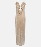 Magda Butrym Crystal-embellished sequined gown