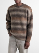 FrizmWORKS - Striped Bouclé Sweater - Brown