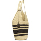 ANINE BING Off-White & Brown Leah Stripes Raffia Bag