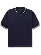 HOWLIN' - No Sleeves Landing Stripe-Trimmed Cotton Polo Shirt - Blue - M