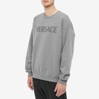 Versace Men's Applique Logo Crew Sweat in Grey