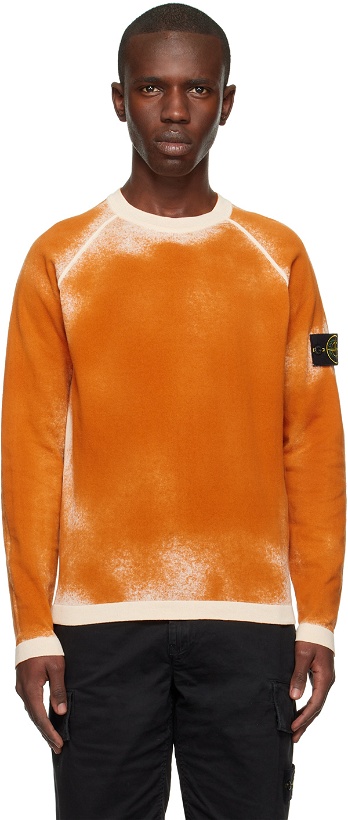 Photo: Stone Island Orange Raglan Sweatshirt