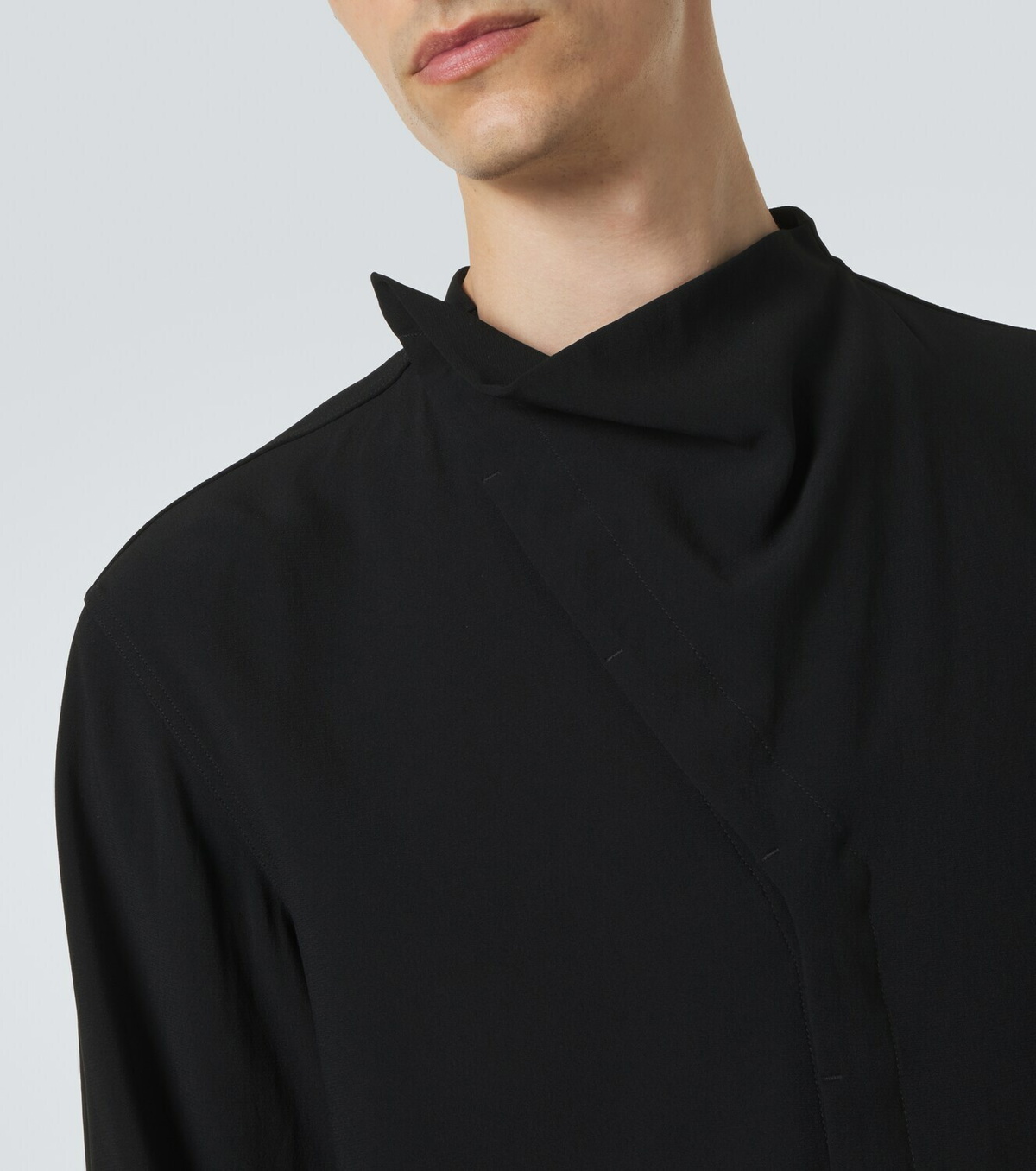 Rick Owens Island draped cady shirt