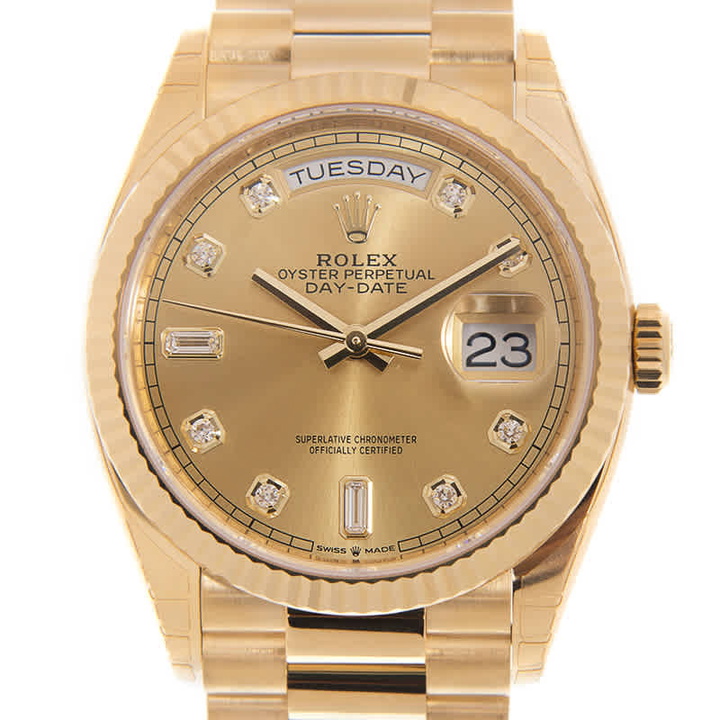 Photo: Rolex Day-Date 36 Champagne Diamond Dial 18kt Yellow Gold President Watch 128238CDP