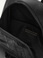 Master-Piece - Slick Logo-Appliquéd Leather and CORDURA® Ballistic Nylon Backpack