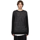Yohji Yamamoto Grey and Black Dictionary Crewneck Sweater