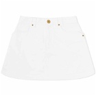Balmain Women's Western Denim Short Skirt in White