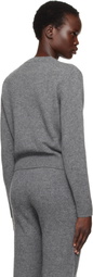 Sporty & Rich Gray 'SRC' Cashmere Crewneck Sweater