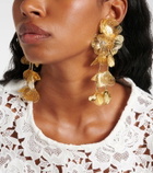 Self-Portrait Embellished gold-plated clip-on earrings