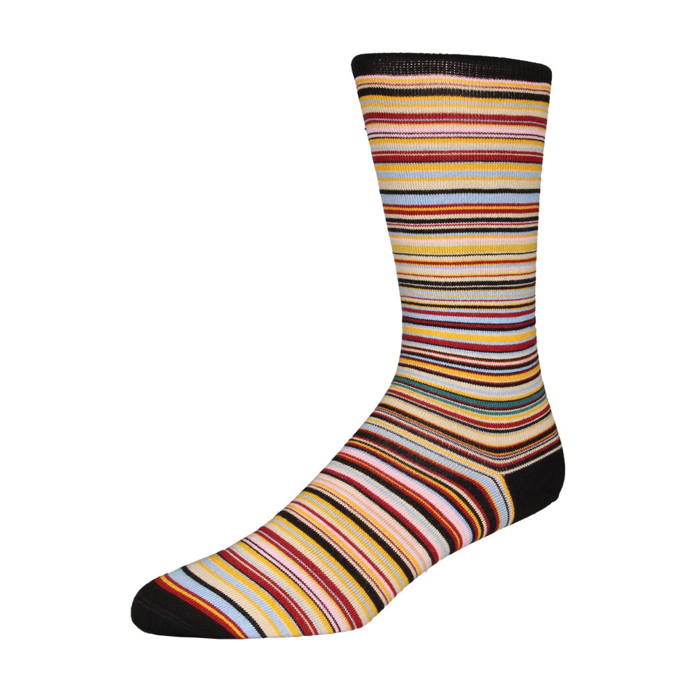 Multistripe Socks - Black/Yellow/Blue