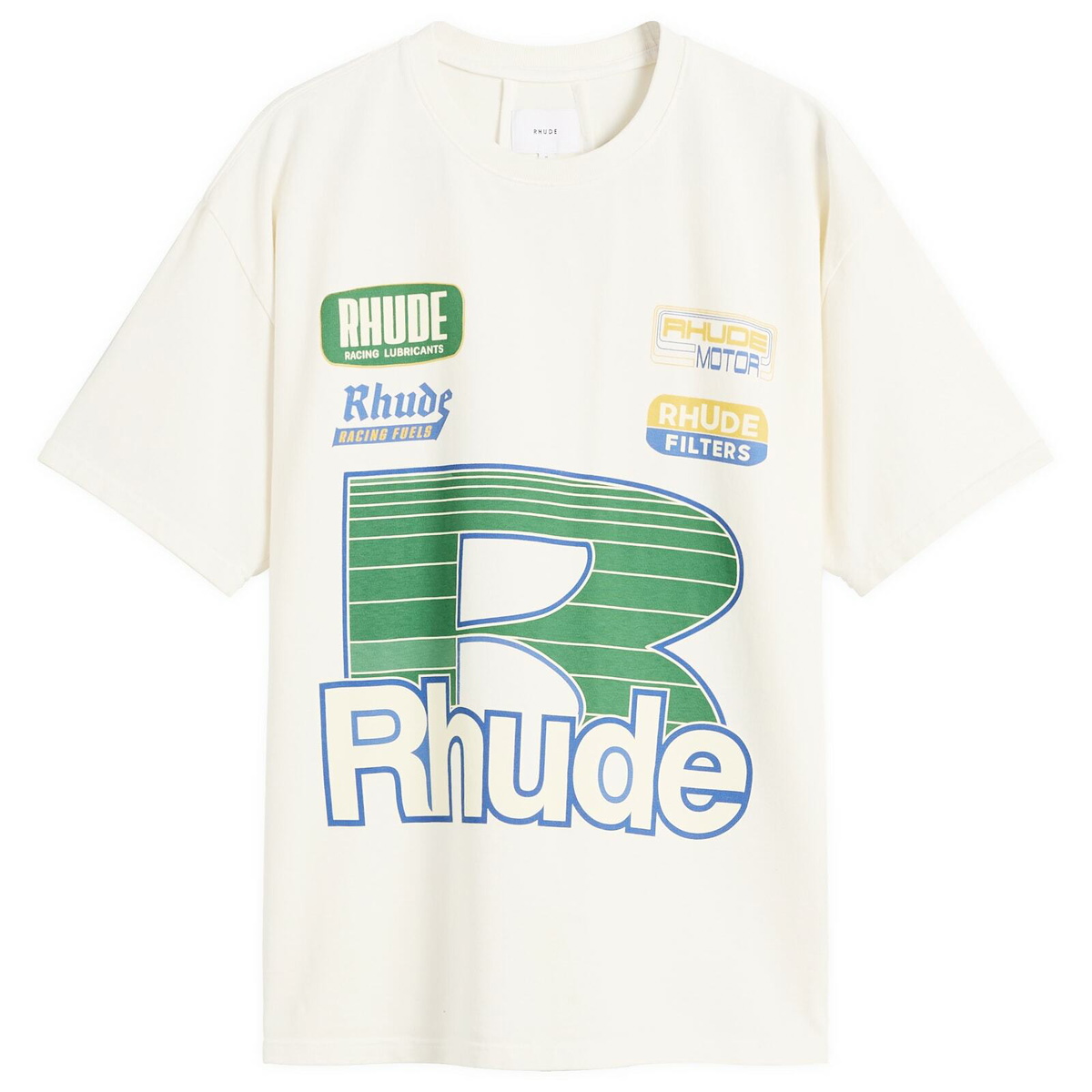 Rhude Men's Collegiate Crest T-Shirt in Vintage White Rhude
