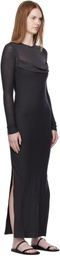 Nanushka Gray Linora Draped Wool Jersey Maxi Dress