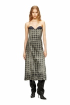 Diesel Midi dress in houndstooth-weave denim - Dresses Womens in Multicolor