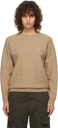 Dime Beige Wave Cable Knit Sweater